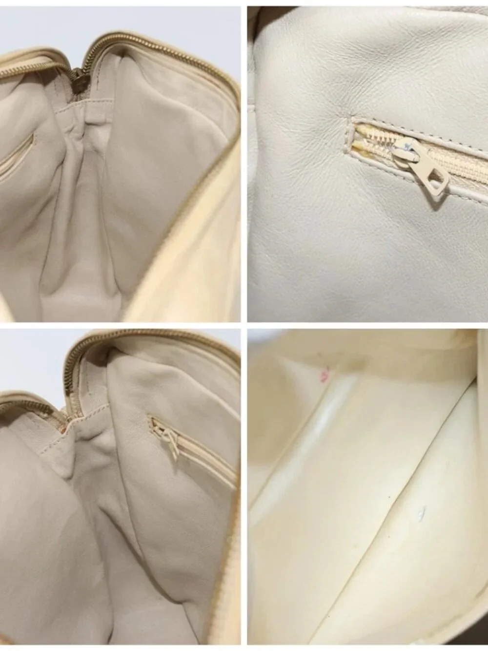 CHANEL Shoulder Bag Lamb Skin Beige Gold CC Auth BA11562A